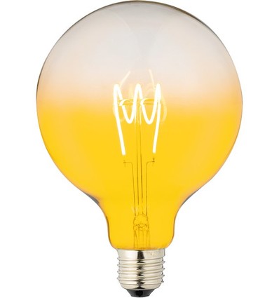 Ampoule LED E27 4W dimmable - G125, Filament flexible, Jaune, 140lm