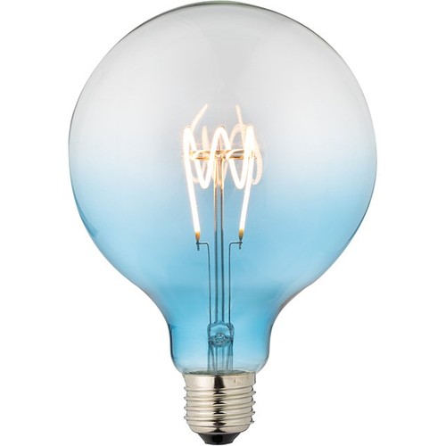 Ampoule LED E27 4W dimmable - G125, Filament Flexible, Bleu, 140lm