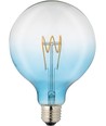 Ampoule LED E27 4W dimmable - G125, Filament Flexible, Bleu, 140lm