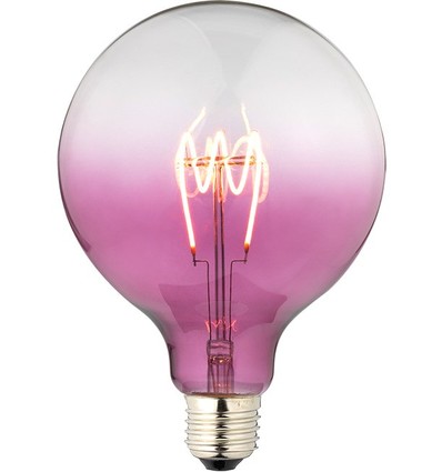 Ampoule LED filament E27 4W dimmable - G125, Flex Globe, verre violet, 140lm