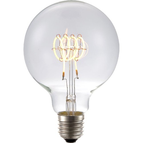 Ampoule LED E27 4,5W dimmable - G95, Filament Flex, 2200K, 190lm, verre clair