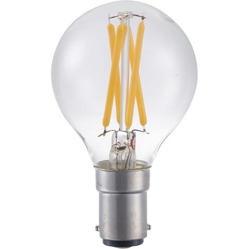 Ampoule LED sphérique BA15d 4W dimmable - G45, filament, verre clair, 2700K