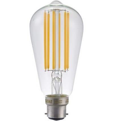 Ampoule LED B22d 6,5W dimmable - ST58 Rustika, filament, verre clair, 2700K