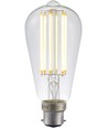 Ampoule LED B22d 6,5W dimmable - ST58 Rustika, filament, verre clair, 2700K
