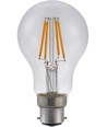 Ampoule LED BA22d 4W dimmable - A60, filament, 320lm, 2500K, verre clair