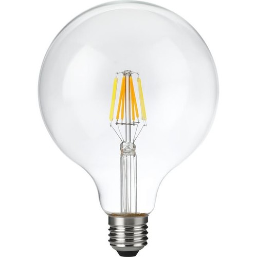 Ampoule LED filament E27 6W dimmable - G125, DimToWarm, 2000K-4500K, 660lm, verre clair
