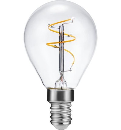 Ampoule LED E14 3,2W dimmable - Filament Slim Flex, G45, 320lm, 2200K, verre clair