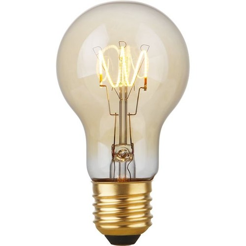 Ampoule LED E27 4,2W dimmable - A60, Filament Flexible, 2200K, verre doré, 470lm