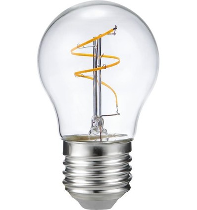 Ampoule LED E27 3,2W dimmable - G45, Slim Flex Filament, 2200K, verre clair