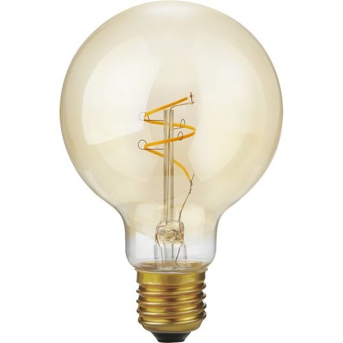 Globe G80 E27 2,9W Slim Flex Filament - 250lm, 2200K, verre doré, dimmable