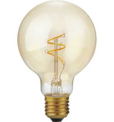 Ampoule LED E27 4,2W dimmable Slim Flex - G80, 470lm, 2200K, verre ambré