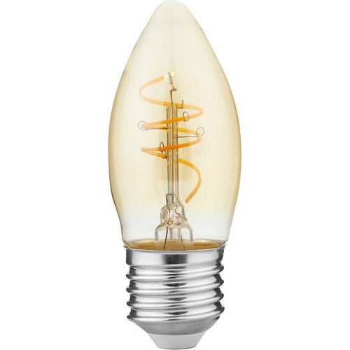 Ampoule LED E27 4,2W Slim Flex dimmable - C35, 470lm, verre doré, 2200K