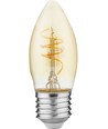 Ampoule LED E27 4,2W Slim Flex dimmable - C35, 470lm, verre doré, 2200K