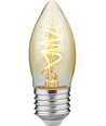 Ampoule LED E27 4,2W Slim Flex dimmable - C35, 470lm, verre doré, 2200K