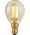 Ampoule LED E14 4,7W dimmable - G45, filament, 2200K, verre doré, 470lm