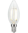 Ampoule LED flamme E14 2,5W dimmable - C35, filament, 2500K, verre clair