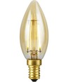 Ampoule LED E14 2,9W dimmable - Filament, 250lm, 2200K, verre doré, flamme C35