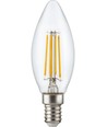 Ampoule LED flamme E14 4,7W dimmable - C35, filament, clair, 2700K