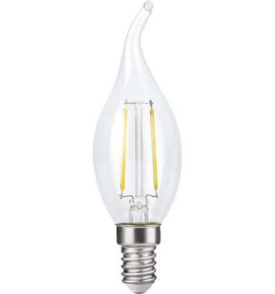 Ampoule LED flamme coup de vent E14 2,5W dimmable - C35, filament, clair, 2700K