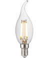 Ampoule LED flamme coupée E14 4,7W dimmable - C35, filament, verre clair, 2700K
