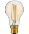 Ampoule LED BA22d 4,7W dimmable - A60, filament, 2200K, verre doré, 470lm