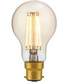 Ampoule LED BA22d 4,7W dimmable - A60, filament, 2200K, verre doré, 470lm
