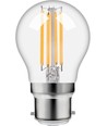 Ampoule LED sphérique B22d 4,7W dimmable - G45, filament, 470lm, 2500K, verre clair