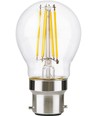 Ampoule LED sphérique B22d 4,7W dimmable - G45, filament, verre clair, 2700K