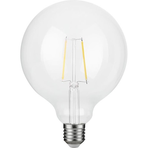Ampoule filament LED E27 2,5W dimmable - Globe G125, 250lm, 2500K, verre clair
