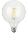 Ampoule LED filament E27 4,7W dimmable - G125, 470lm, 2500K, verre clair