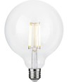 Ampoule LED filament E27 4,7W dimmable - G125, 470lm, 2500K, verre clair