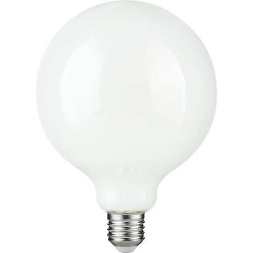 Ampoule LED G125 E27 4,7W dimmable - Globe verre opale, 2500K, filament