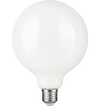 Ampoule LED G125 E27 4,7W dimmable - Globe verre opale, 2500K, filament