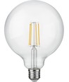 Ampoule LED filament E27 7W dimmable - G125, 806lm, 2500K, verre clair