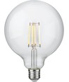 Ampoule LED filament E27 7W dimmable - G125, 806lm, 2500K, verre clair