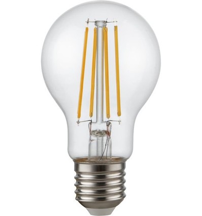 Ampoule LED filament E27 6,5W dimmable - A60, 810lm, verre clair, 2700K