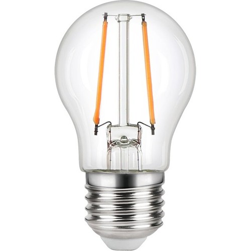 Ampoule LED sphérique E27 2,5W dimmable - G45, filament, verre clair, 2700K