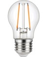 Ampoule LED sphérique E27 2,5W dimmable - G45, filament, verre clair, 2700K