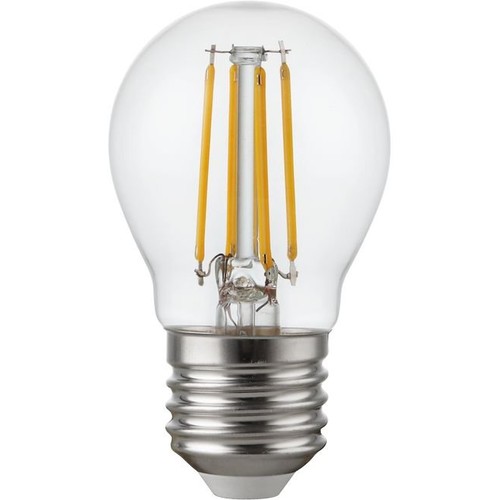 Ampoule LED sphérique E27 4,7W dimmable - G45, filament, verre clair, 2700K