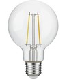Ampoule LED filament E27 2,5W dimmable - G80, 250lm, 2500K, verre clair
