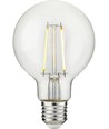 Ampoule LED filament E27 2,5W dimmable - G80, 250lm, 2500K, verre clair