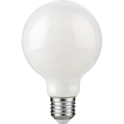 Ampoule LED globe E27 4,7W dimmable - G80, verre opale, 2500K, filament