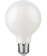 Ampoule LED globe E27 4,7W dimmable - G80, verre opale, 2500K, filament