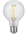 Ampoule LED globe E27 4,7W dimmable - G80, filament, 2500K, 470lm, verre clair