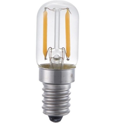 Ampoule tube LED E14 1,5W - 6cm, 100lm, 2500K, verre clair