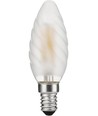 Ampoule LED E14 4W dimmable - Flamme torsadée, 320lm, 2500K, verre dépoli, filament torsadé