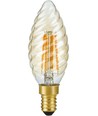 Ampoule LED E14 4W dimmable flamme torsadée - C35, 2200K, verre doré, 250lm