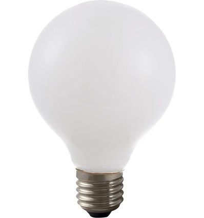 Ampoule LED globe E27 4W dimmable - G80, verre opale, 2500K, filament