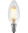 Ampoule LED E14 4W dimmable - Flamme torsadée, 350lm, 2200K, verre clair