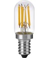 Ampoule LED E12 2,5W dimmable - 6cm, filament, verre clair, 2500K